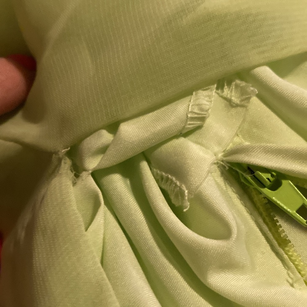 Tiffany Designs key lime green formal beaded halter gown labeled 8 but is 4 - Picture 12 of 12